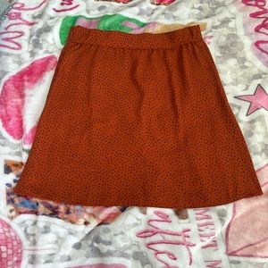 nordstrom bp burnt orange dotted mini skirt
